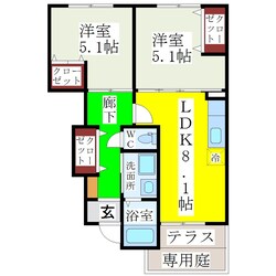 羽犬塚駅 徒歩72分 1階の物件間取画像